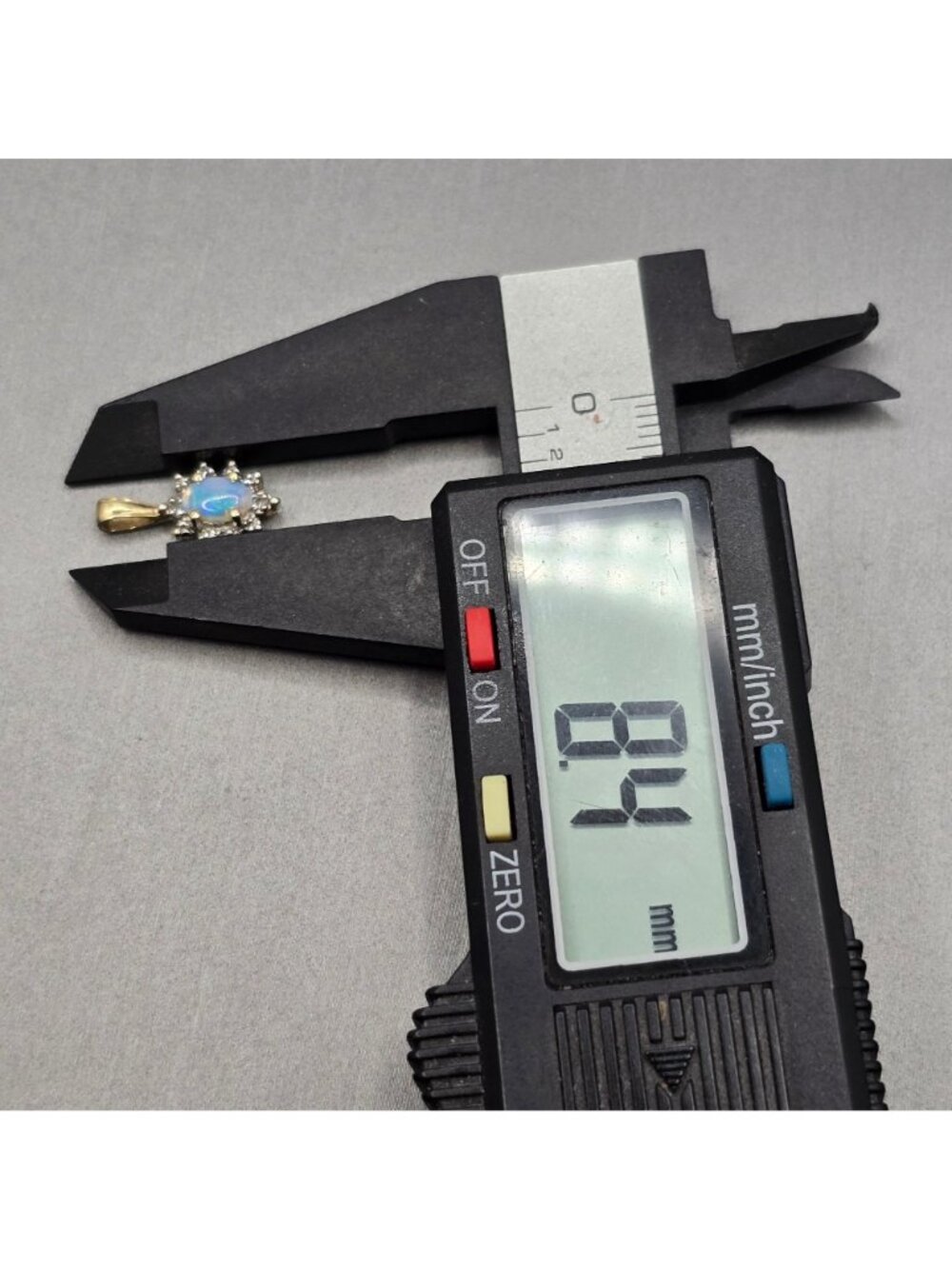 Vintage 10k Gold Opal Diamond Pendant Sunburst Halo Genuine Gemstone Signed - Picture 9 of 14